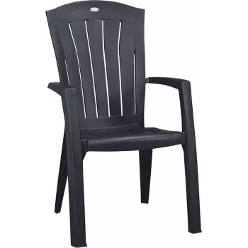 KETER Santorini stapelbare aluminium tuinstoel grijs textilene UV-bestendig weerbestendig 110 kg