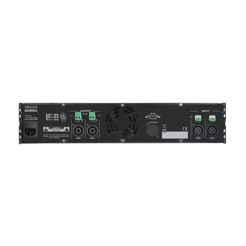AUDAC SMA500 2.0-kanaals audioversterker, zwart