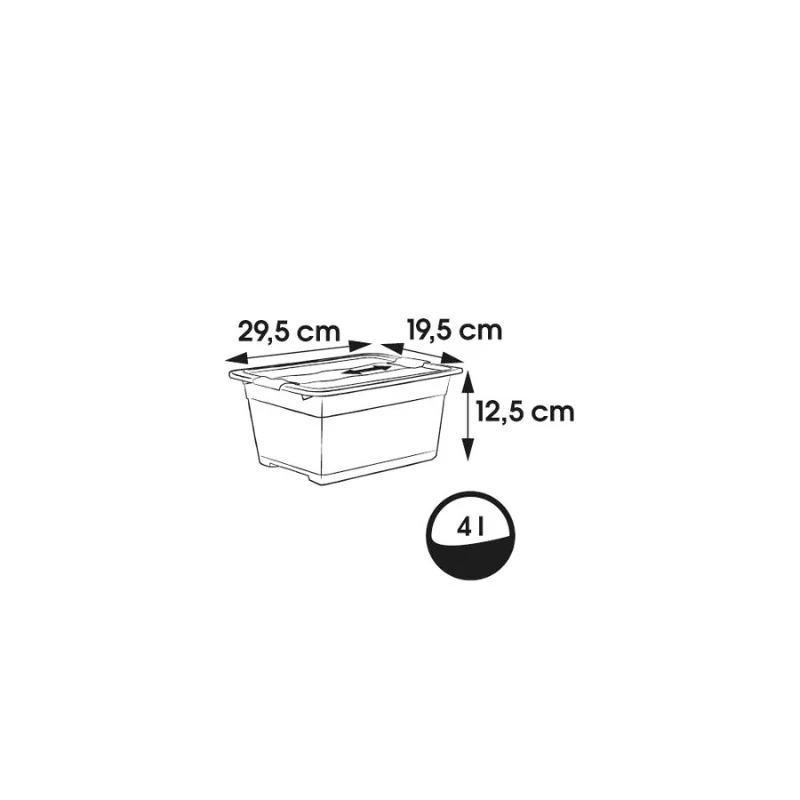 keeeper Crystalbox Cornelia opbergbox met deksel, 4 L, 29,5 x 19,5 x 12,5 cm, transparant