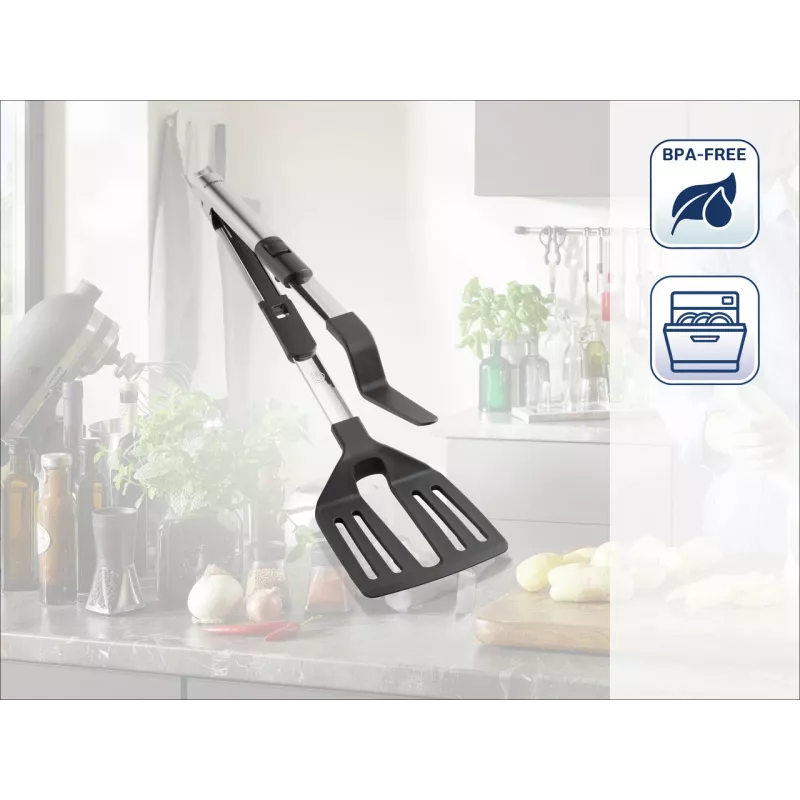 Leifheit ProLine 2-in-1 pannenlikker en deegschraper, RVS, 30,5 cm