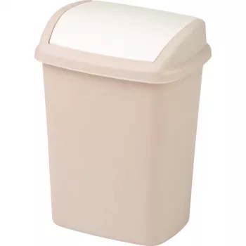 CURVER Dominik 10L zwaaideksel-prullenbak, beige, 20x25x36cm