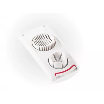 LEIFHEIT eiersnijder Combi – 2-in-1 eiersnijder en eierdeler, wit