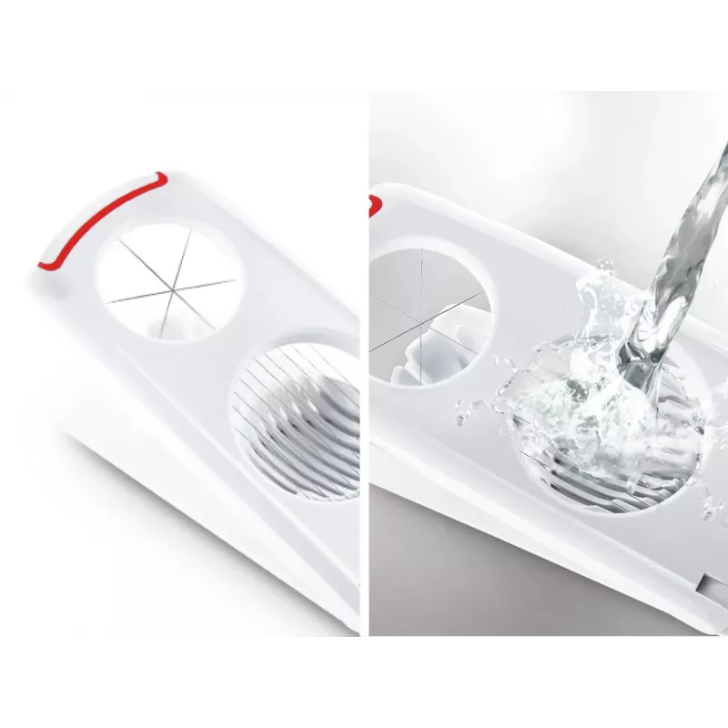 LEIFHEIT eiersnijder Combi – 2-in-1 eiersnijder en eierdeler, wit