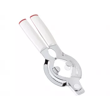 LEIFHEIT ComfortLine glasopener 103135 – moeiteloze twist-assist, verstelbare greep, vaatwasmachinebestendig, wit/grijs