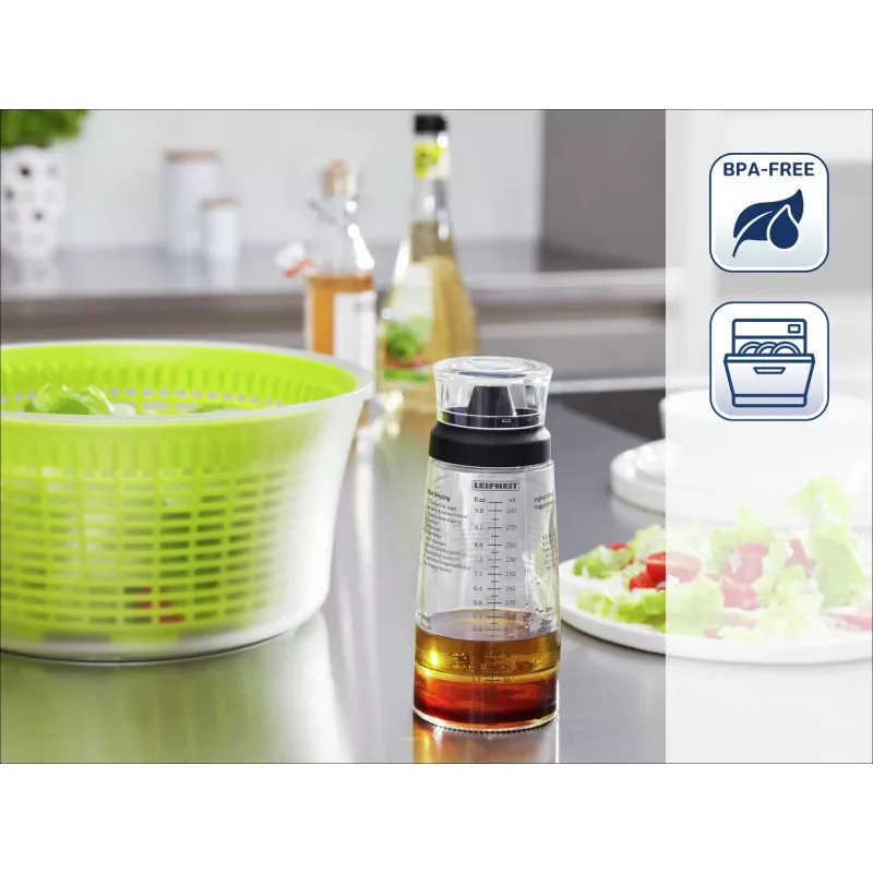 LEIFHEIT sladressing-shaker 300 ml, transparant/groen
