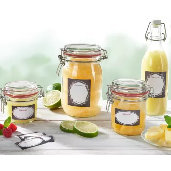 LEIFHEIT set decoratiestickers voor potten, zwart & wit