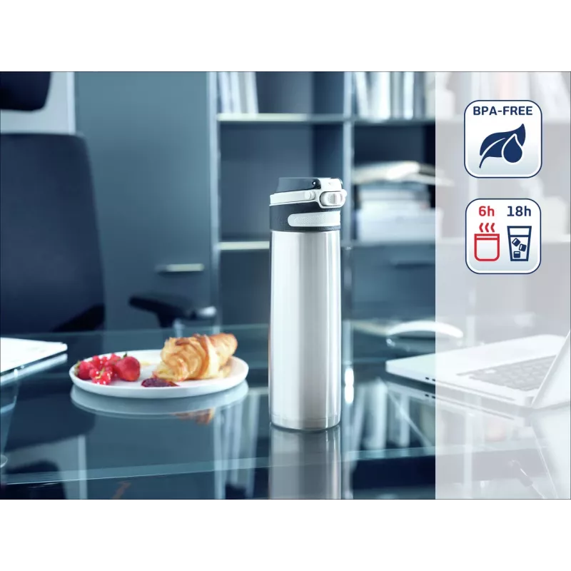 LEIFHEIT Thermo Mug Flip 600 ml zilver