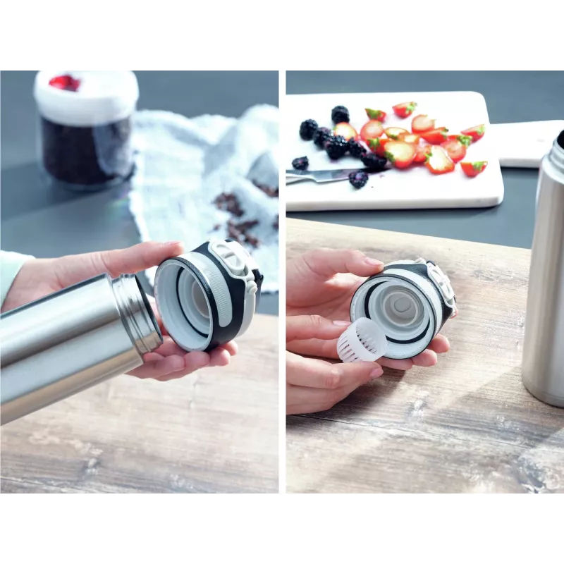 LEIFHEIT Thermo Mug Flip 600 ml zilver