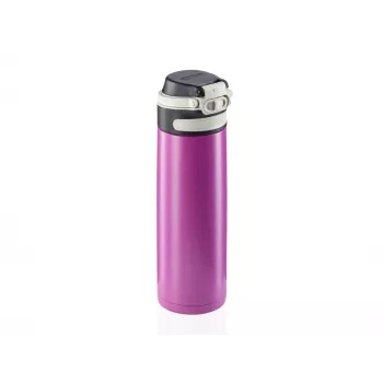 LEIFHEIT Thermos Flip 600 ml lila vacuümgeïsoleerde roestvrijstalen fles