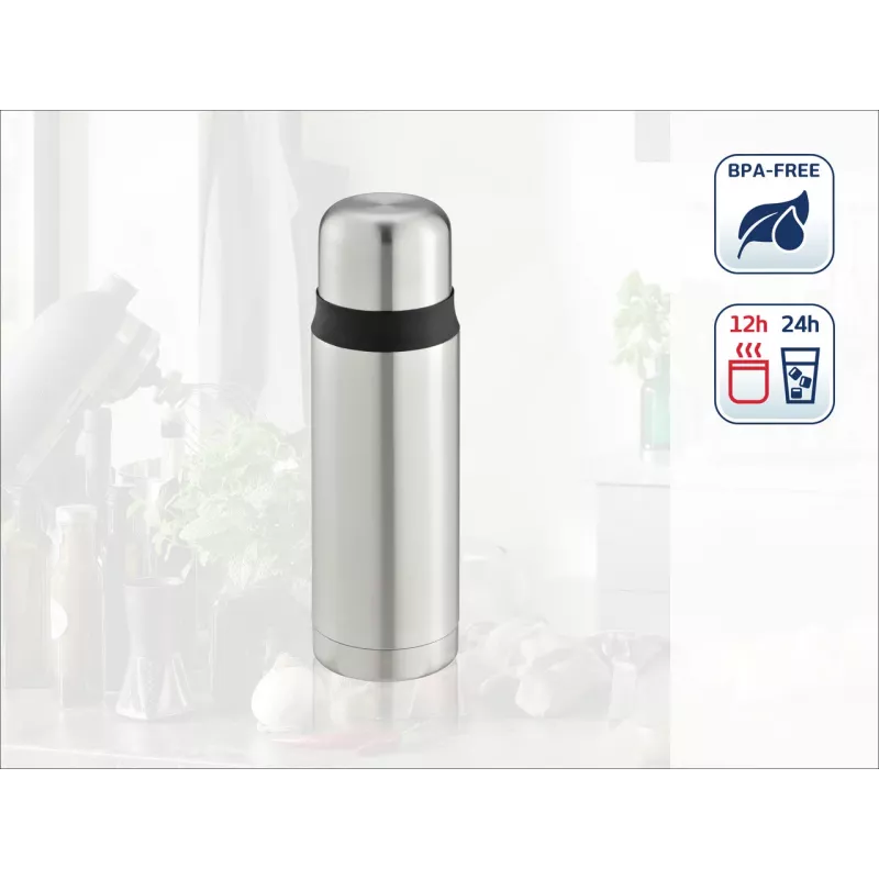 LEIFHEIT Thermos Coco 0,5L roestvrijstalen vacuümgeïsoleerde fles, zilver