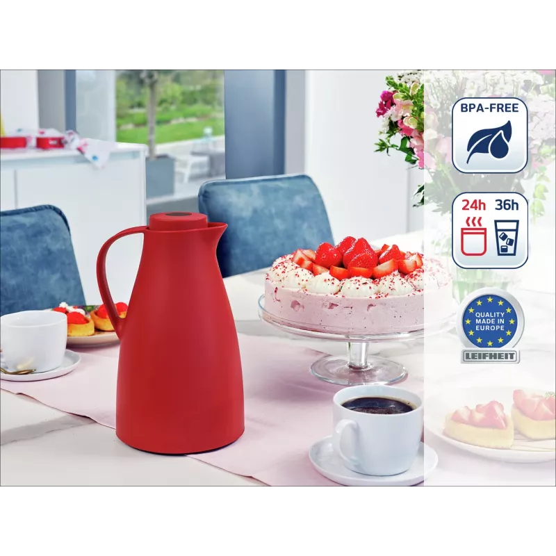 LEIFHEIT Thermos Harmonic rood vacuümgeïsoleerde kan 1,0 L