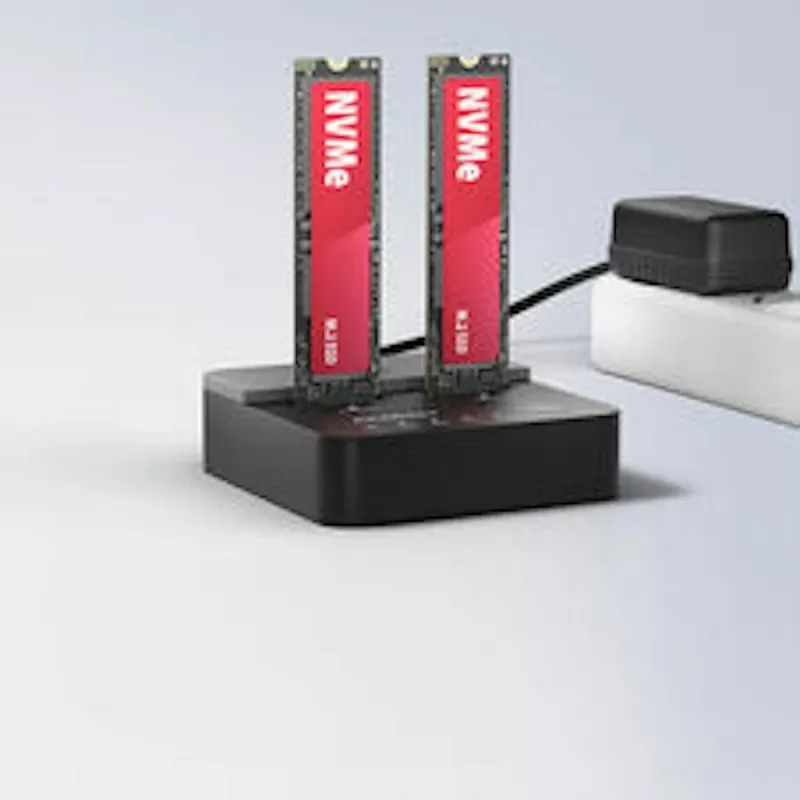 AXAGON ADSA-M2C22L dock voor twee M.2 NVMe SSD's, USB-C 20Gbps, kloonfunctie