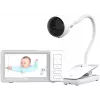 Chillax DM685 Wi-Fi/FHSS video-babyfoon met 5 inch oudereenheid, 1080p camera, kantel- en zwenkfunctie, nachtzicht, intercomfunctie, temperatuursensor, slaapliedjes, wit