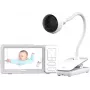 Chillax DM685 Wi-Fi/FHSS video-babyfoon met 5 inch oudereenheid, 1080p camera, kantel- en zwenkfunctie, nachtzicht, intercomfunctie, temperatuursensor, slaapliedjes, wit