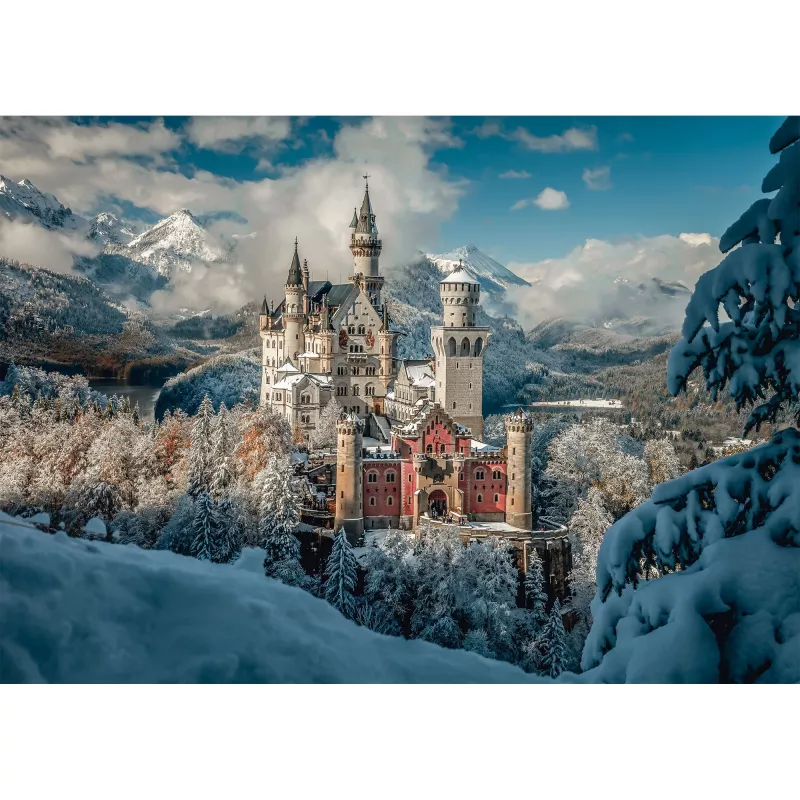 Schmidt Spiele Winterliches Schloss Neuschwanstein 1000 stukjes puzzel