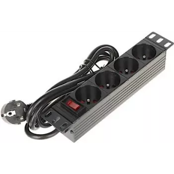 DELTA PD-4/R10 4-voudige stekkerdoos met 10m kabel, zwart