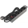 DELTA PD-4/R10 4-voudige stekkerdoos met 10m kabel, zwart