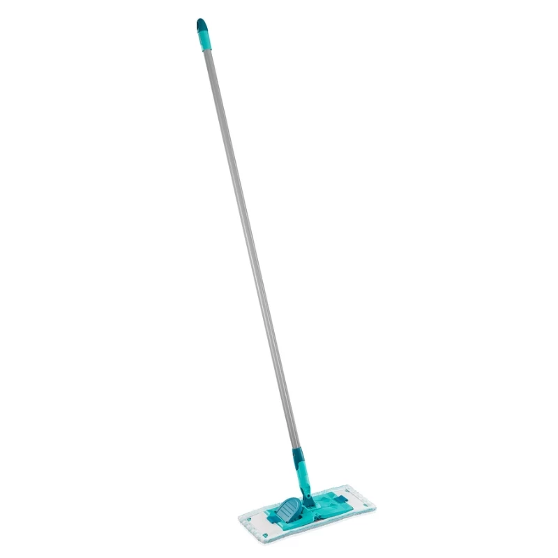 LEIFHEIT POWER CLEAN M Micro Duo platte mop met telescoopsteel, 33cm, groen/wit/grijs
