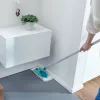 LEIFHEIT POWER CLEAN M Micro Duo platte mop met telescoopsteel, 33cm, groen/wit/grijs