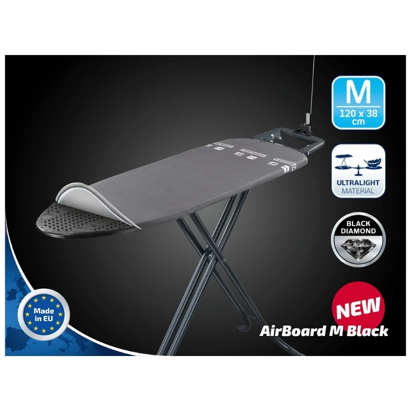 LEIFHEIT Air Board M strijkplank, Thermo-Reflect, zwart, 120 x 38 cm