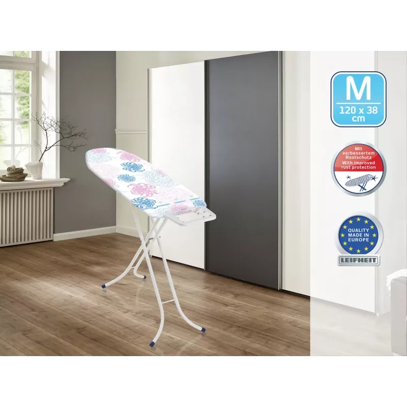 LEIFHEIT strijkplank Classic M Basic 120x38cm met 8 hoogte-instellingen en katoenen hoes
