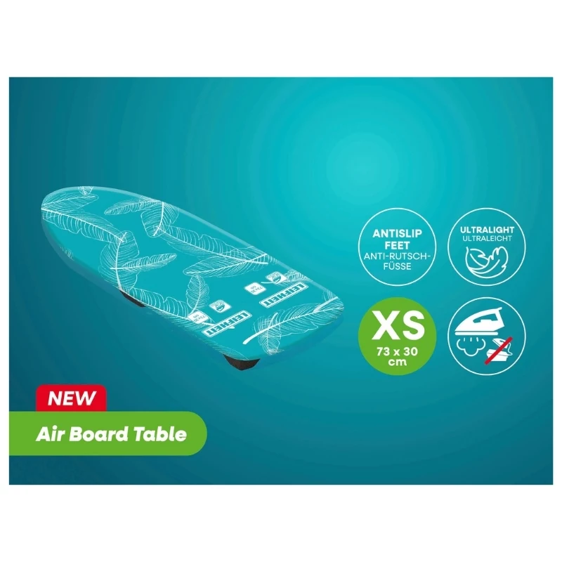 LEIFHEIT Air Board Table Compact strijkplank 70x30 cm, Thermo-Reflect, opvouwbaar, blauw/wit