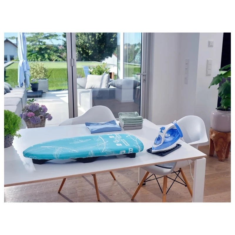 LEIFHEIT Air Board Table Compact strijkplank 70x30 cm, Thermo-Reflect, opvouwbaar, blauw/wit