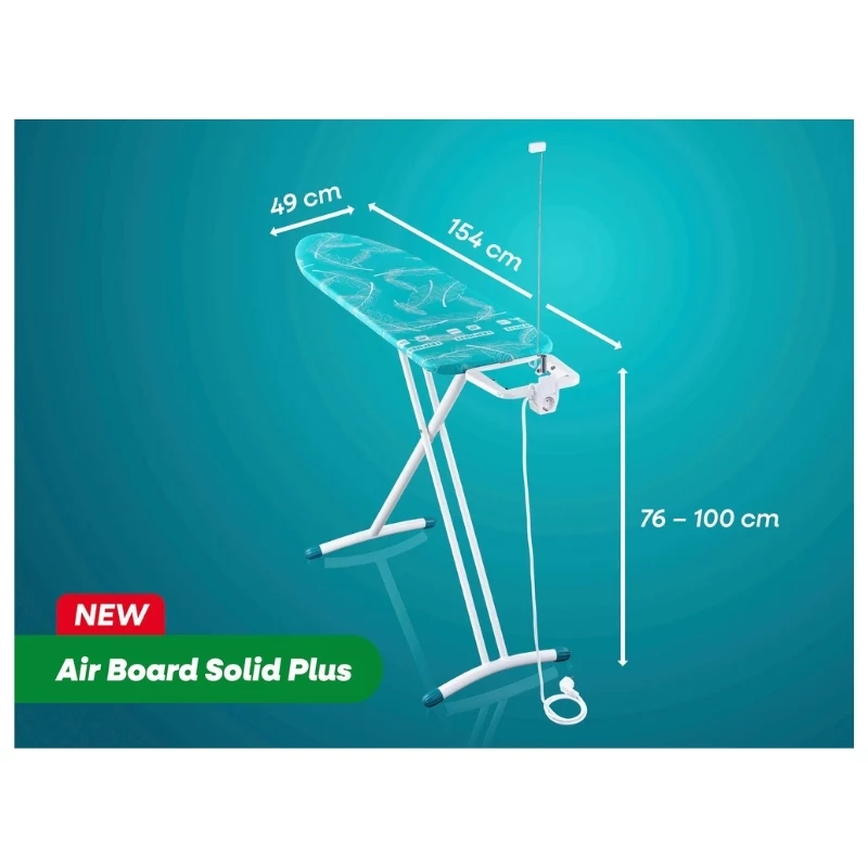 LEIFHEIT Air Board M Solid Plus strijkplank 120x38cm met Thermo-Reflect hoes