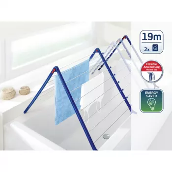 LEIFHEIT Pegasus Bath 190 uitschuifbaar badkuipwasrek 19m wit/blauw