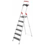 Hailo L100 TopLine 8050-607 aluminium huishoudtrap, 6 treden, met multifunctioneel plateau