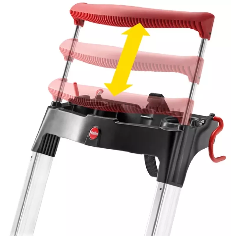 Hailo L100 TopLine 8050-607 aluminium huishoudtrap, 6 treden, met multifunctioneel plateau