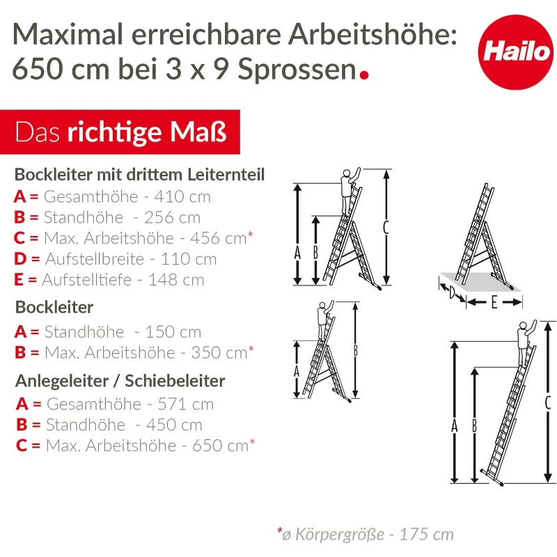 HAILO ProfiStep Combi ladder aluminium 3x9 sporten