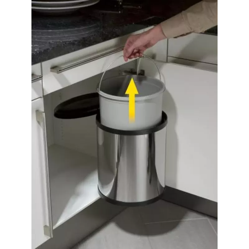 HAILO Compact-Box M 15L roestvrijstalen pedaalemmer met soft-close deksel