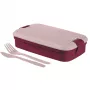 CURVER Lunch&Go rechthoekige levensmiddelenbak met bestek 1,4L paars