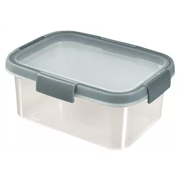 CURVER Smart Eco Fresh rechthoekige bewaarbox 1,2L, transparant met groen deksel, 100% gerecycled kunststof