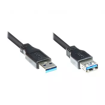 Good Connections USB 3.0 verlengkabel, Type-A stekker naar Type-A bus, zwart, 3 m 2711-S03