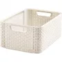 Curver Style M 17L opbergbox met deksel, rattaneffect, crème