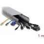 Delock 22141 draadgoot 100 x 50 mm, 1 m, grijs, gesleufd, PVC, UL94 V-0