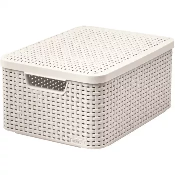 CURVER Style M opbergbox met deksel, 39,3 x 29,3 x 18,7 cm, crème, 21,6L, opvouwbaar