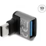 Delock USB 10 Gbps adapter USB Type-C stekker naar USB Type-A bus, naar boven gewinkeld, aluminium behuizing