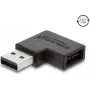 Delock USB 2.0 Type-A stekker naar Easy USB Type-A bus adapter, linksgewinkeld, zwart
