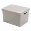 Curver Deco Stockholm L opbergbox met deksel 39,5x29,5x23,5 cm stippen zwart/wit