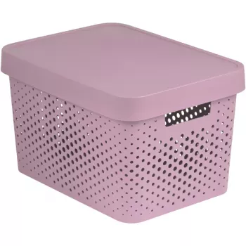 Curver Infinity opbergbox van gerecycled materiaal 17 L, 36 x 27 x 22 cm, roze