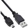 InLine USB 2.0 mini-kabel, USB-A naar mini-B, zwart, 3m