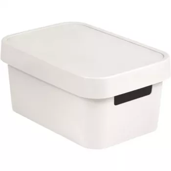 CURVER Infinity Recycled 4,5L opbergbox met deksel, 27 x 19 x 12 cm, wit