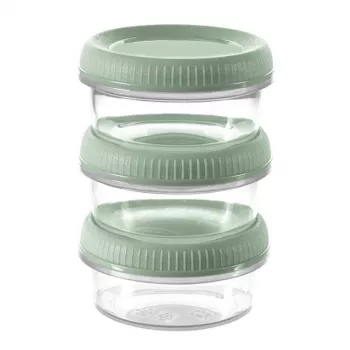 Curver Smart Eco To Go ronde sausbakjes 3-delige set, elk 0,08 L, Soft Green