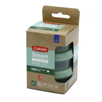 Curver Smart Eco To Go ronde sausbakjes 3-delige set, elk 0,08 L, Soft Green