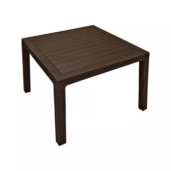 Keter Melody Quartet tuintafel bruin rechthoekige outdoor eettafel voor 6 personen
