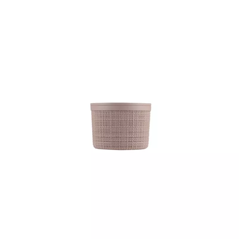 CURVER Jute ronde opbergmand met deksel 2L roze 17x13cm