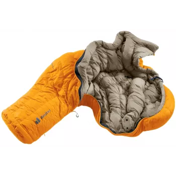 DEUTER Astro Pro 600 -12°C/10°F Magma-Titanium donsslaapzak met linker rits
